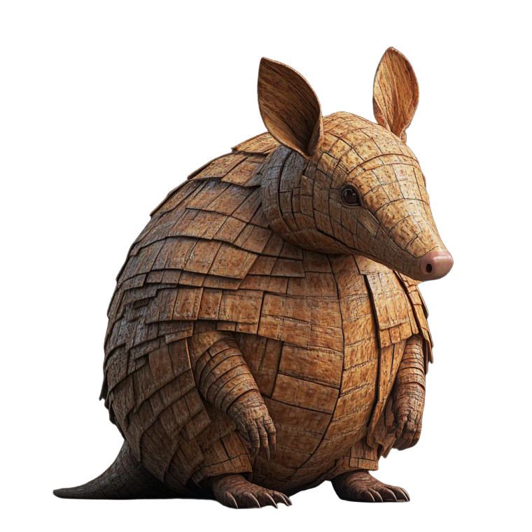 Wood Armadillo Hyper Realistic 4K Vinyl Car Decal Sticker – Waterproof & UV-Resistant 4.0"