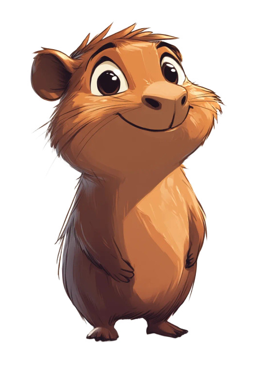 Young Capybara Boy Cartoon Vinyl Car Decal Sticker – Waterproof & UV-Resistant 4.32"