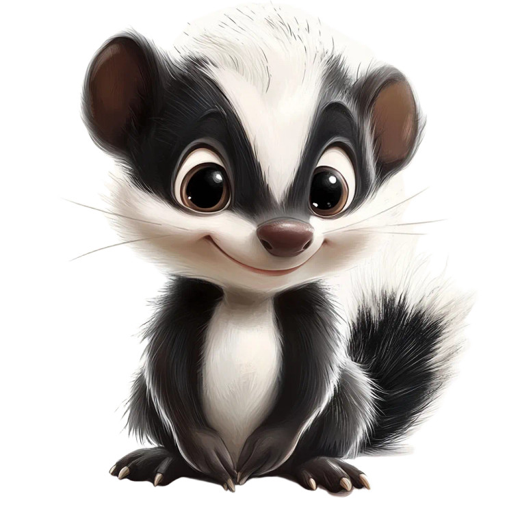 Young Skunk Portrait Vinyl Car Decal Sticker – Waterproof & UV-Resistant 4.0"