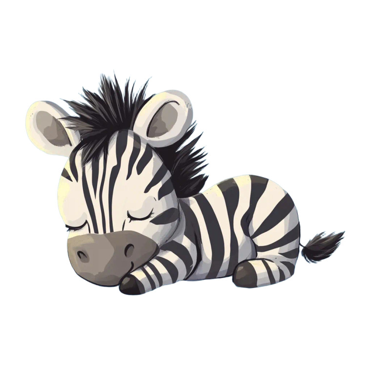 Zebra Sleeping Baby Vinyl Car Decal Sticker – Waterproof & UV-Resistant 4.0"
