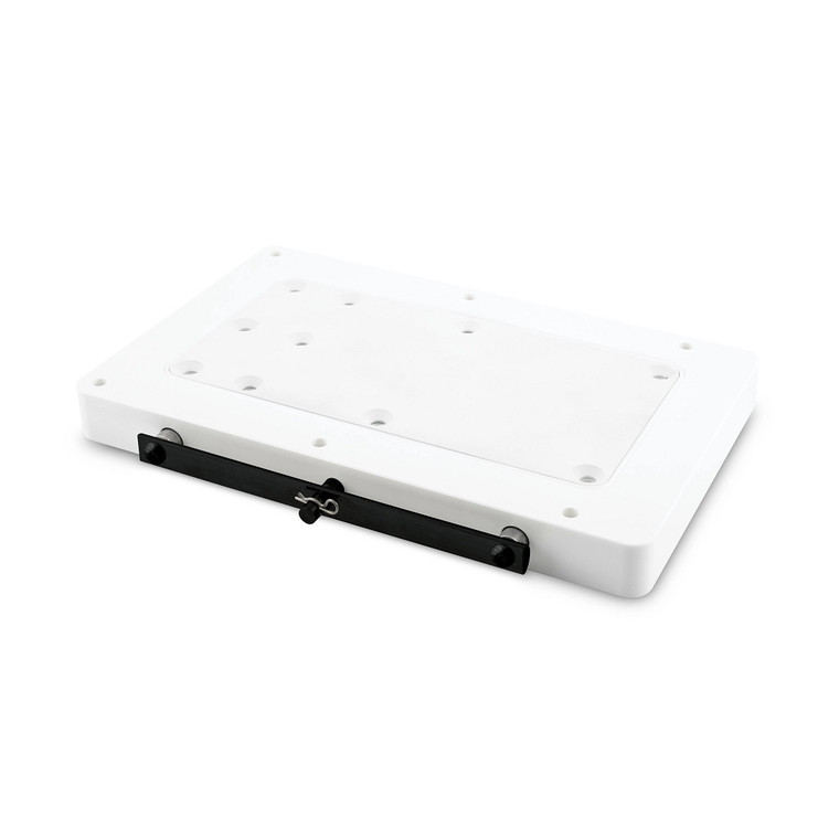 Minn Kota Trolling Motor Mount 1854055 RTA-55; Compatible With Electric Steer Trolling Motors Featuring QUEST Technology; Bow Mount; Quick Release; Freshwater/Saltwater; Lockable With Padlock; White; Aluminum
