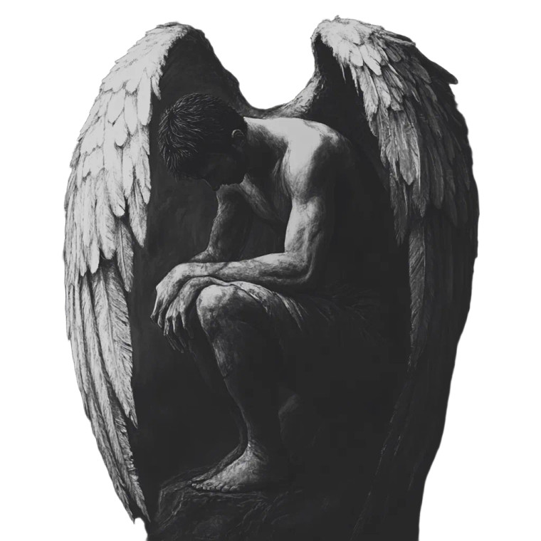 Hidden Angel Burden V2 Vinyl Car Decal Sticker – Waterproof & UV-Resistant 8"