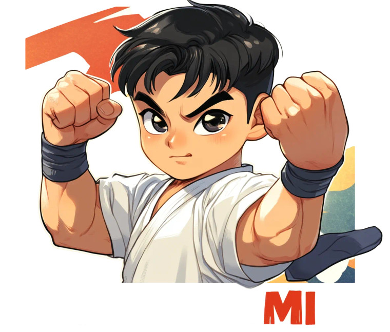 Karate Boy Card Vinyl Car Decal Sticker – Waterproof & UV-Resistant 8"