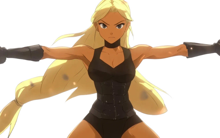 Armored Blonde Warrior Vinyl Car Decal Sticker – Waterproof & UV-Resistant 8"