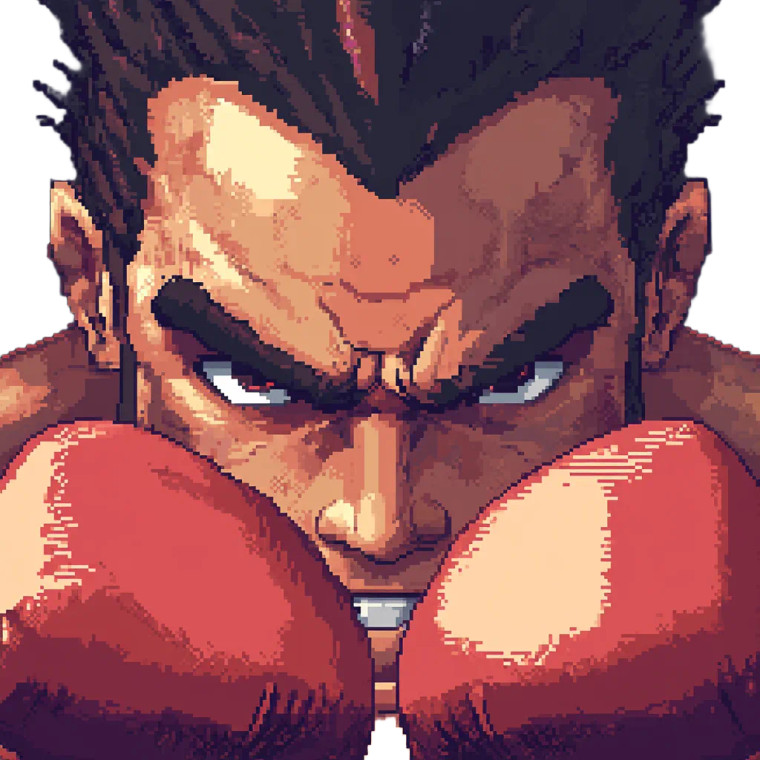 Pixelated Boxer Vinyl Car Decal Sticker – Waterproof & UV-Resistant 8"