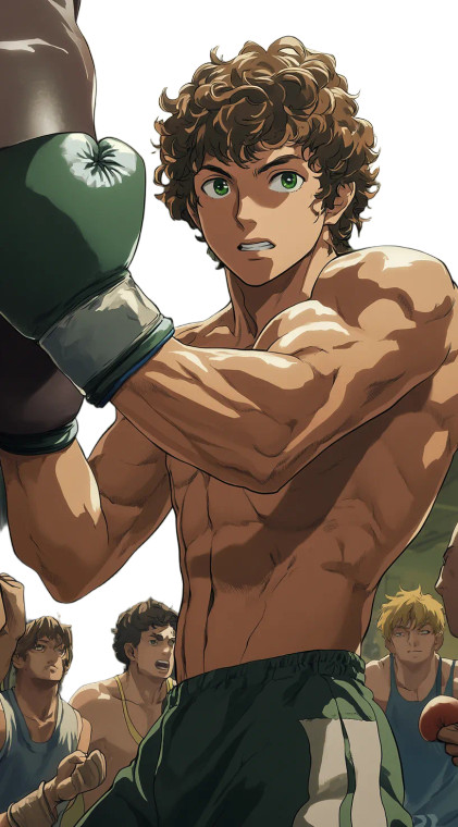 80S Anime Boxer Vinyl Car Decal Sticker – Waterproof & UV-Resistant 8"