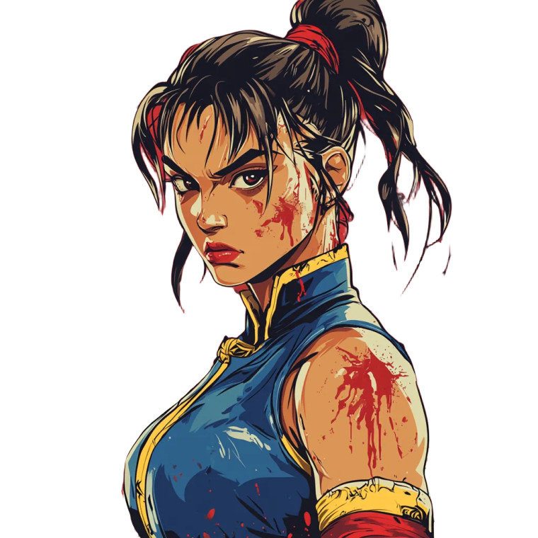 Bruised Chun Li Vinyl Car Decal Sticker – Waterproof & UV-Resistant 8"