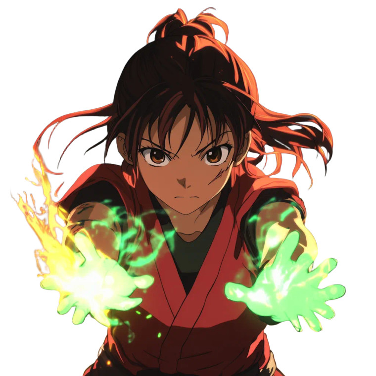 Fiery Anime Warrior Vinyl Car Decal Sticker – Waterproof & UV-Resistant 8"