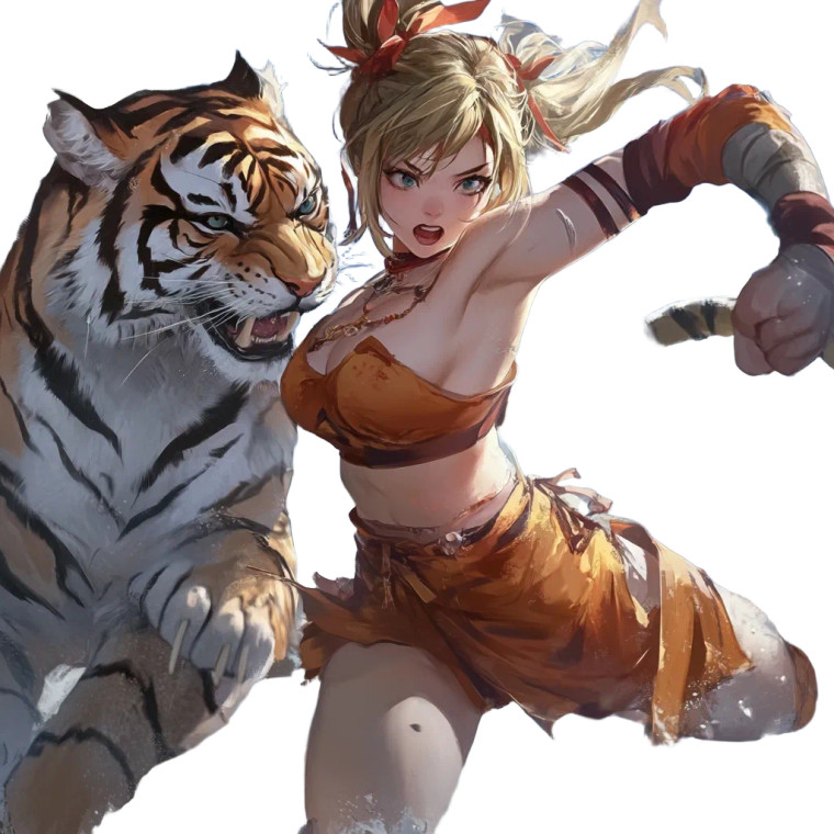 Anime Tiger Girl Vinyl Car Decal Sticker – Waterproof & UV-Resistant 8"