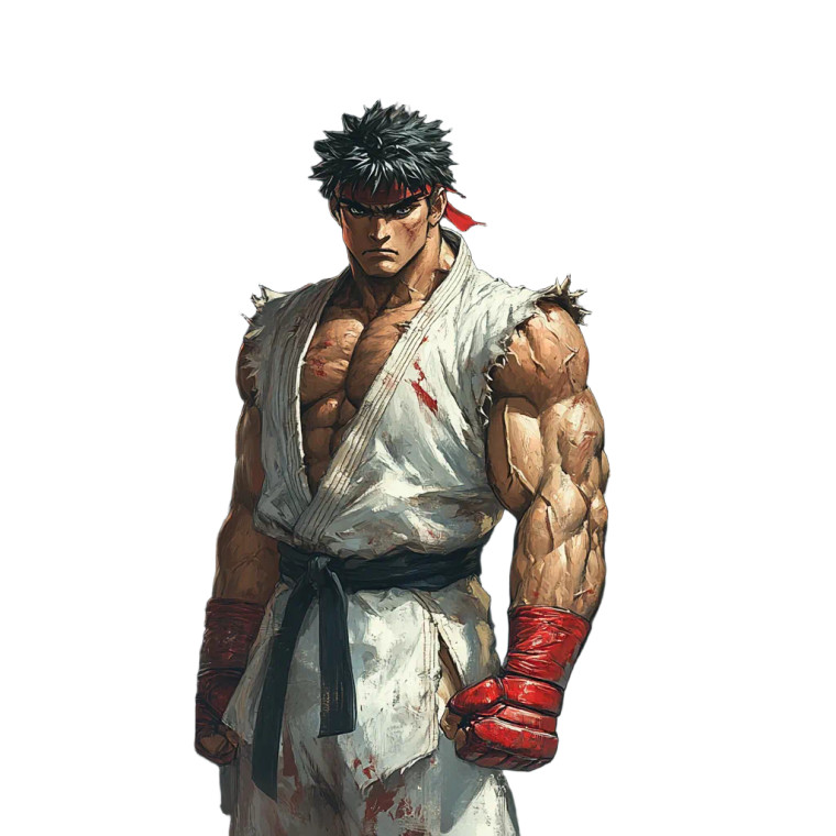 Ryu In White Gi Vinyl Car Decal Sticker – Waterproof & UV-Resistant 8"