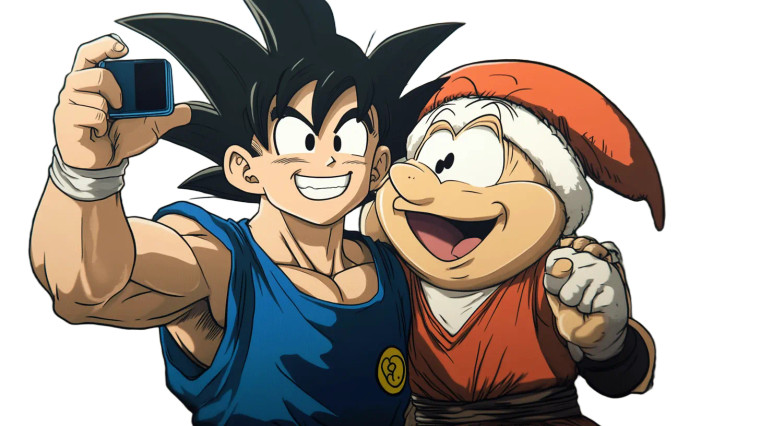 Goku And Popeye Selfie Vinyl Car Decal Sticker – Waterproof & UV-Resistant 8"