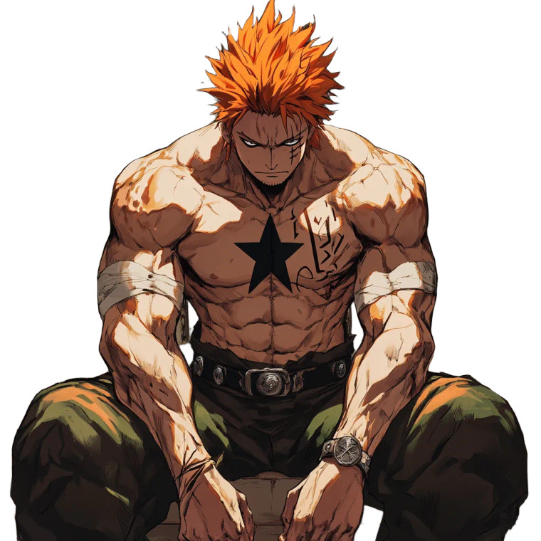 Muscular Orange-Haired Prisoner Vinyl Car Decal Sticker – Waterproof & UV-Resistant 8"