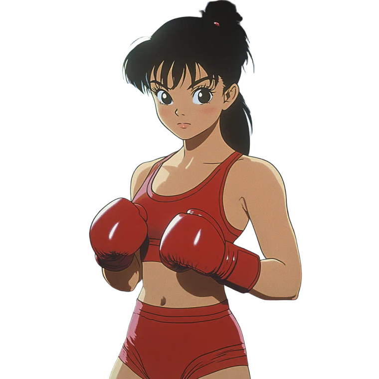 Wrestling Anime Woman Vinyl Car Decal Sticker – Waterproof & UV-Resistant 8"