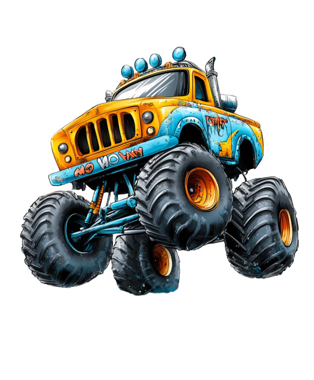 Monster Truck Tee Vinyl Car Decal Sticker – Waterproof & UV-Resistant 8"