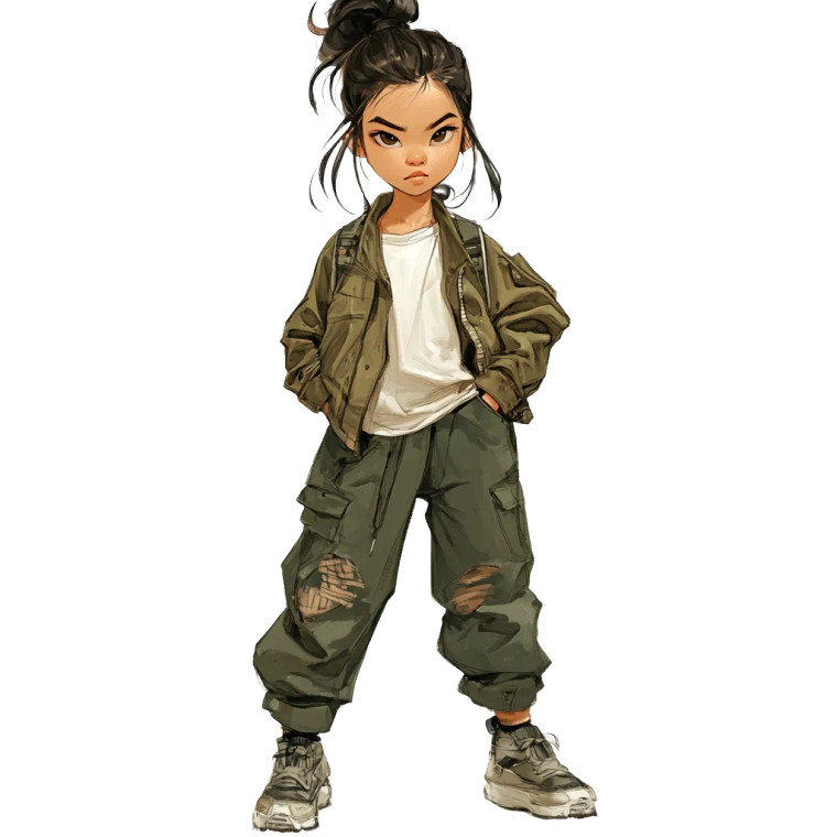 Rebel Asian Child Vinyl Car Decal Sticker – Waterproof & UV-Resistant 8"