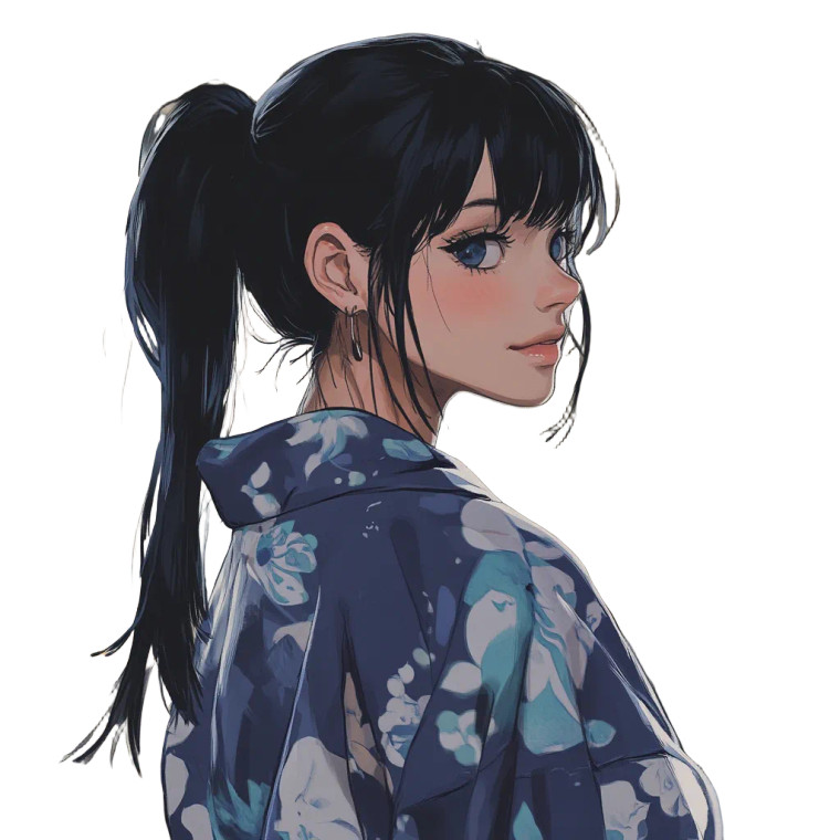 Anime Woman Bathrobe Vinyl Car Decal Sticker – Waterproof & UV-Resistant 8"