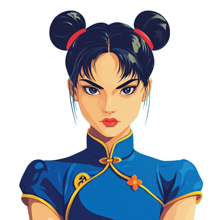 Chun Li Vector Vinyl Car Decal Sticker – Waterproof & UV-Resistant 8"