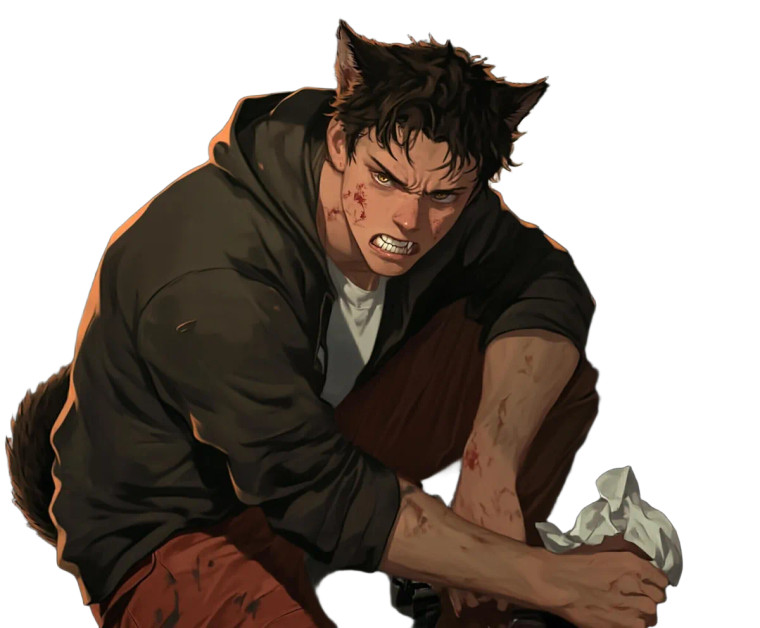 Demi-Human Mechanic Vinyl Car Decal Sticker – Waterproof & UV-Resistant 8"