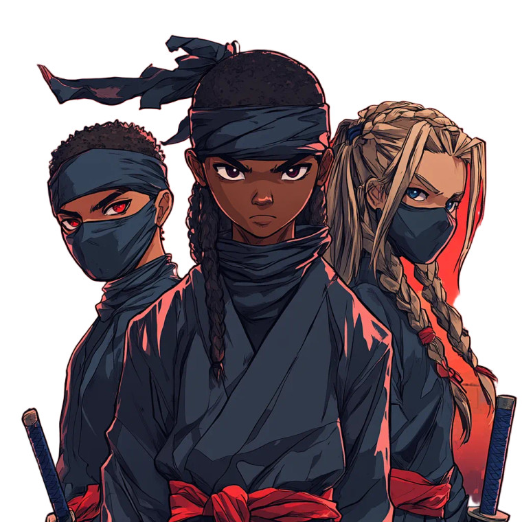 Diverse Anime Ninjas Vinyl Car Decal Sticker – Waterproof & UV-Resistant 8"