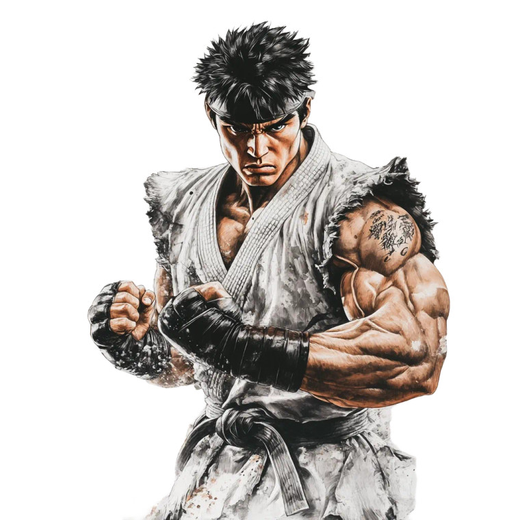 Street Fighter Ryu V2 Vinyl Car Decal Sticker – Waterproof & UV-Resistant 8"