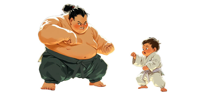 Judo David Vs Goliath V2 Vinyl Car Decal Sticker – Waterproof & UV-Resistant 8"