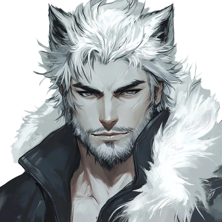 White Wolf Man Vinyl Car Decal Sticker – Waterproof & UV-Resistant 8"