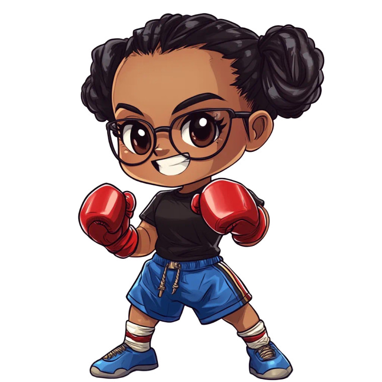Chibi Muay Thai Girl Vinyl Car Decal Sticker – Waterproof & UV-Resistant 8"