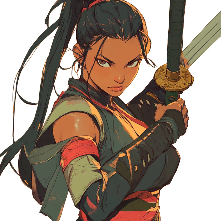 Anime Swordsman V2 Vinyl Car Decal Sticker – Waterproof & UV-Resistant 8"