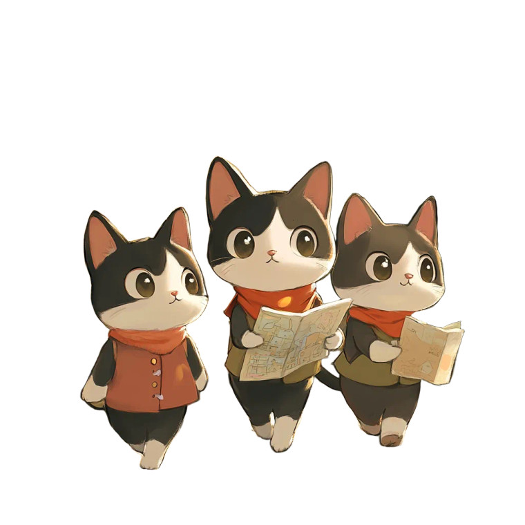 Adventurous Sibling Cats Vinyl Car Decal Sticker – Waterproof & UV-Resistant 8"