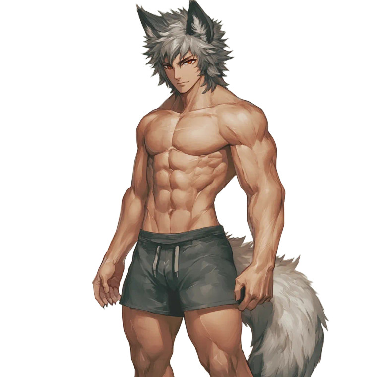 Wolf Anime Guy Vinyl Car Decal Sticker – Waterproof & UV-Resistant 8"