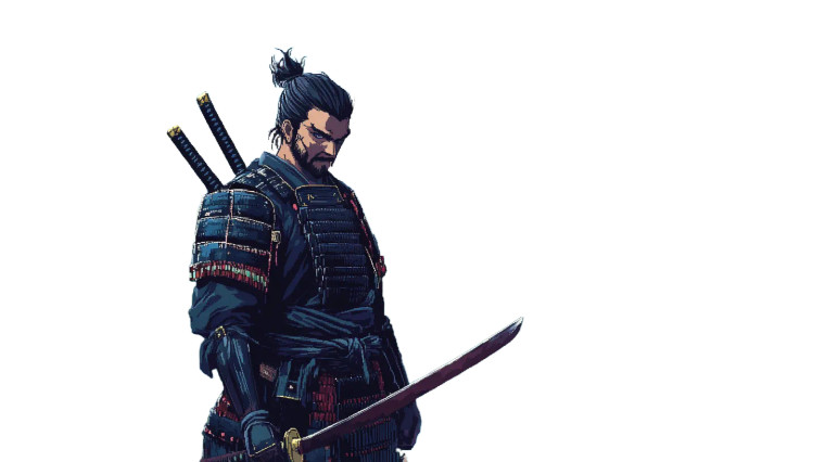 Pixel Samurai Vinyl Car Decal Sticker – Waterproof & UV-Resistant 8"