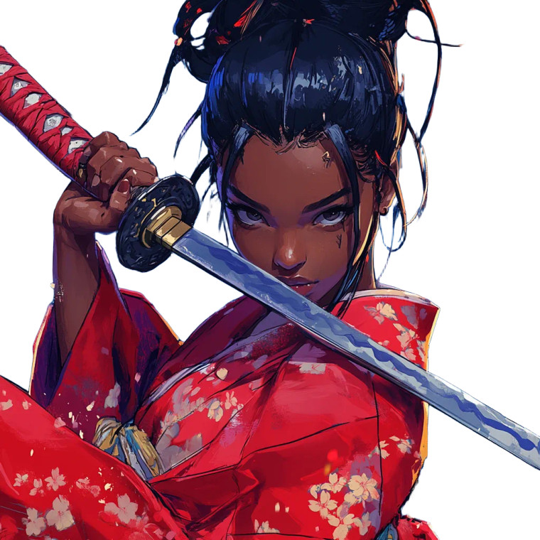 Anime Samurai Girl V2 Vinyl Car Decal Sticker – Waterproof & UV-Resistant 8"