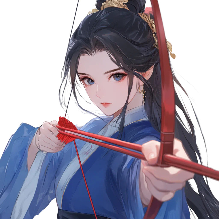 Chinese Archer Girl Vinyl Car Decal Sticker – Waterproof & UV-Resistant 8"