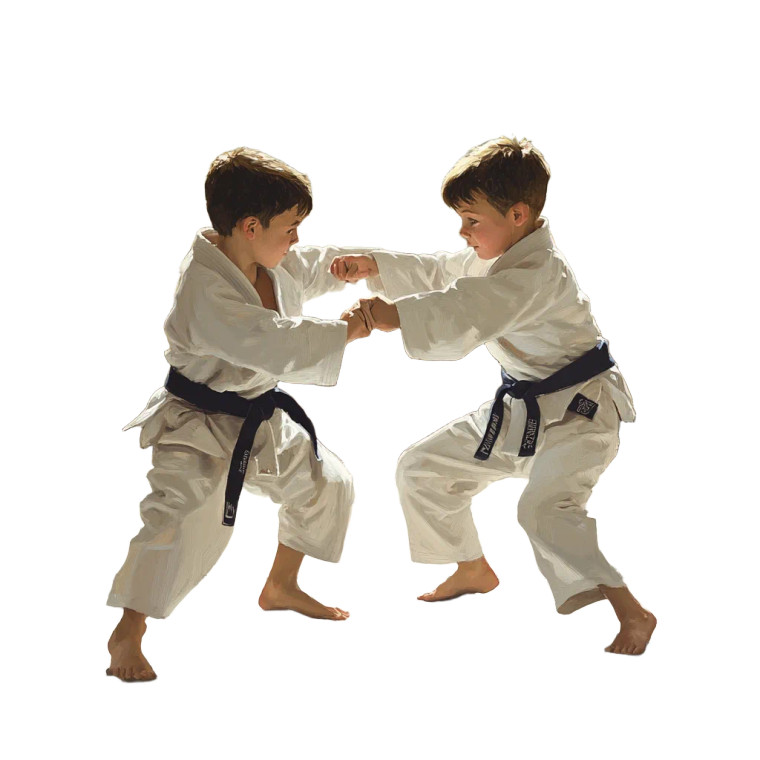 Kids Playing Judo V2 Vinyl Car Decal Sticker – Waterproof & UV-Resistant 8"