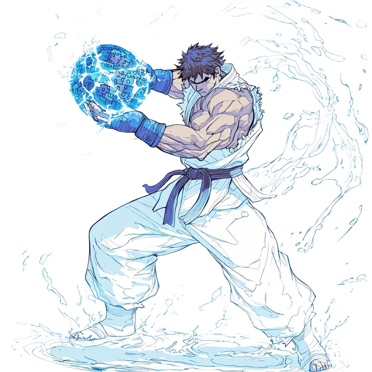 Ryu Hadouken Pose V2 Vinyl Car Decal Sticker – Waterproof & UV-Resistant 8"