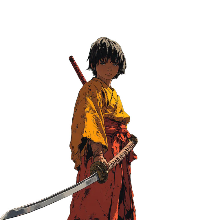 Young Samurai Training Vinyl Car Decal Sticker – Waterproof & UV-Resistant 8"