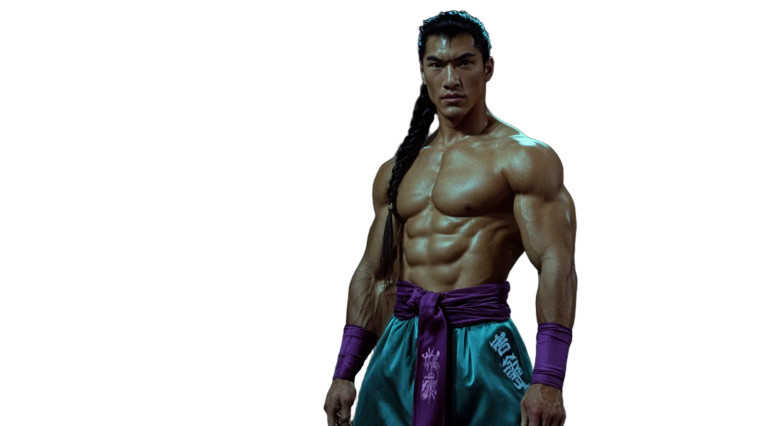 Muscular Kung Fu Warrior Vinyl Car Decal Sticker – Waterproof & UV-Resistant 8"