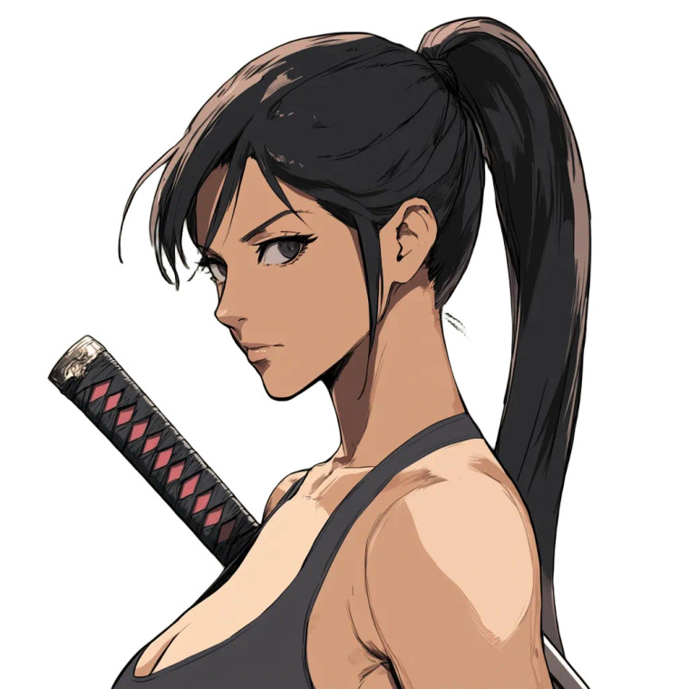 Tifa With Katana Vinyl Car Decal Sticker – Waterproof & UV-Resistant 8"