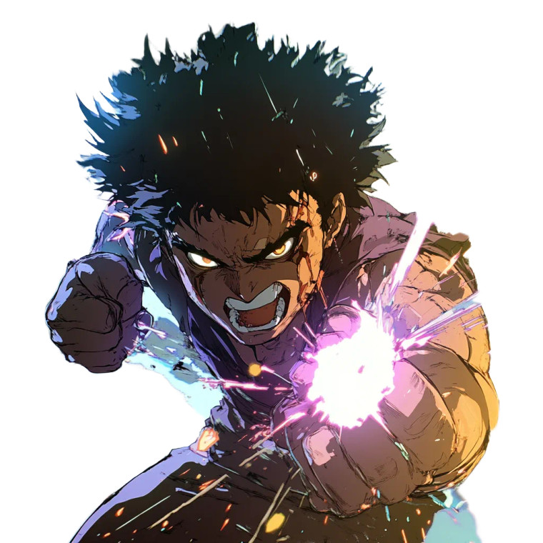 Anime Hero Powering Up Vinyl Car Decal Sticker – Waterproof & UV-Resistant 8"