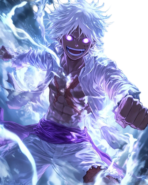 Gear 5 Luffy Vinyl Car Decal Sticker – Waterproof & UV-Resistant 8"