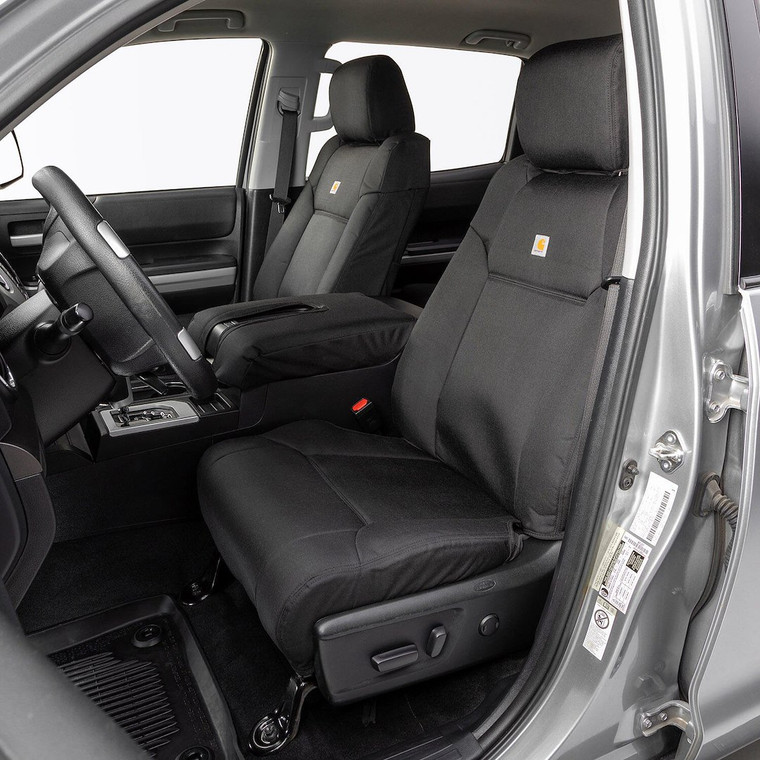 Covercraft Seat Cover GTF4245ABCOBK Carhartt Super Dux PrecisionFit; Seat Style C - Bucket With Adjustable Headrests; 1000 Denier Cordura Nylon; Black; Set Of 2