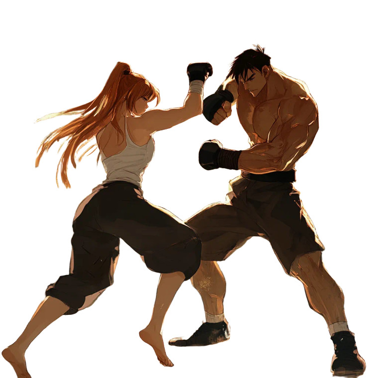 Kickboxing Action V2 Vinyl Car Decal Sticker – Waterproof & UV-Resistant 8"