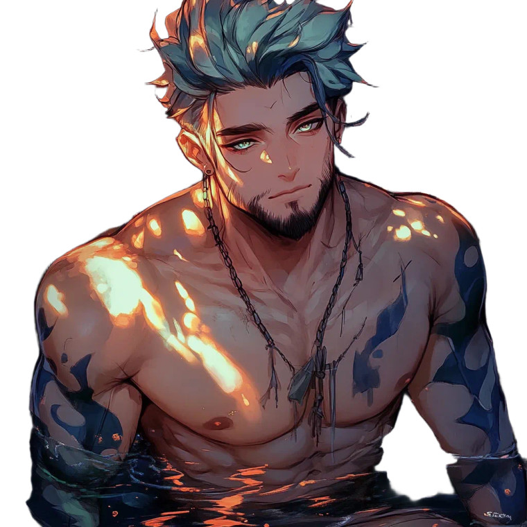 Deep Blue Merman Vinyl Car Decal Sticker – Waterproof & UV-Resistant 8"