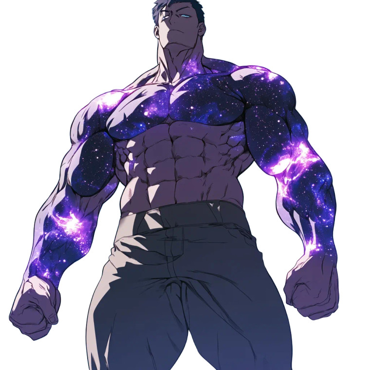 Galaxy-Skinned Bodybuilder V2 Vinyl Car Decal Sticker – Waterproof & UV-Resistant 8"