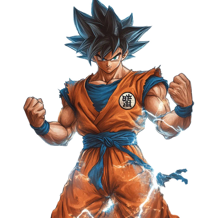 Goku Action Figure Vinyl Car Decal Sticker – Waterproof & UV-Resistant 8"