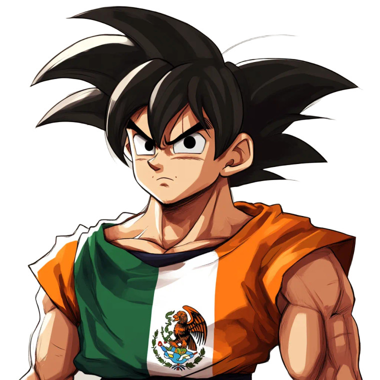 Goku In Mexican Flag Vinyl Car Decal Sticker – Waterproof & UV-Resistant 8"