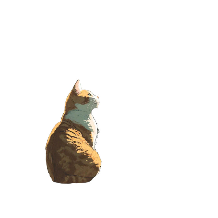 Ghibli-Style Cat Vinyl Car Decal Sticker – Waterproof & UV-Resistant 8"