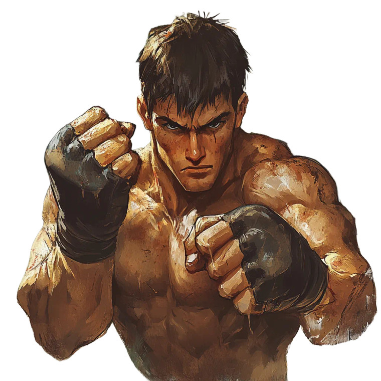 Seasoned Fighter Illustration V2 Vinyl Car Decal Sticker – Waterproof & UV-Resistant 8"