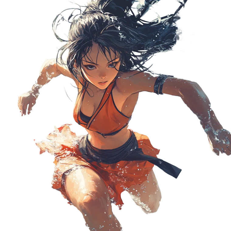 Anime Warrior Girl V3 Vinyl Car Decal Sticker – Waterproof & UV-Resistant 8"