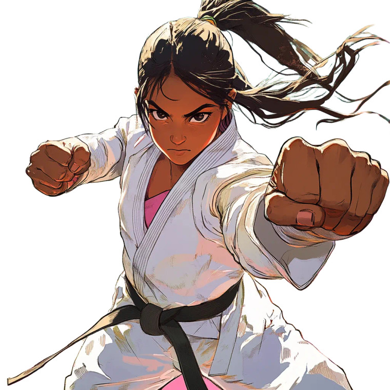 Anime Taekwondo Champion V2 Vinyl Car Decal Sticker – Waterproof & UV-Resistant 8"